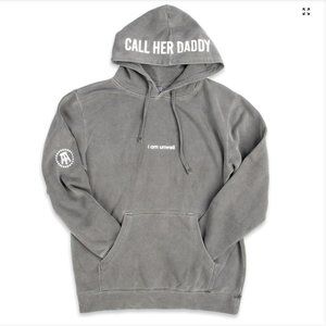 Grey Call Her Daddy Pullover Hoodie